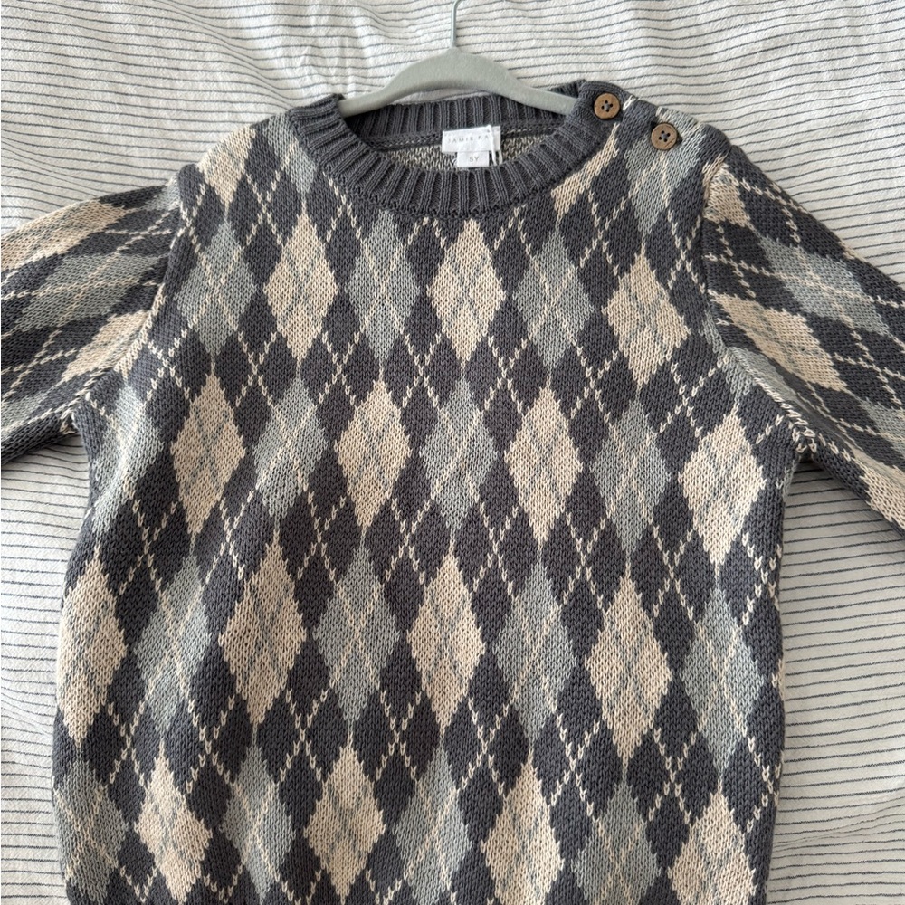 Jamie Kay sweater in jacquard lava smoke
Size 5Y
Brand new with tags